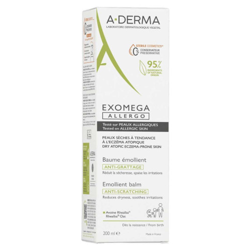 Aderma Exomega Baume Emolient 200ml - Apaise et réduit rougeurs