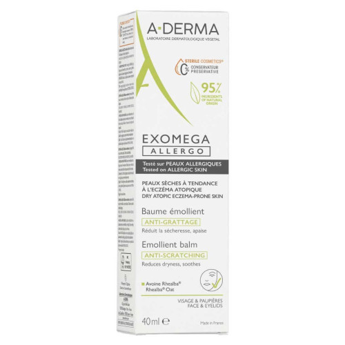 Aderma Exomega Baume 40ml - Apaise Démangeaisons