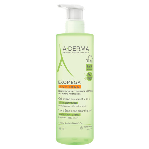 ADERMA Exomega Control Gel Lavant 500ml - Apaise Peaux Sèches