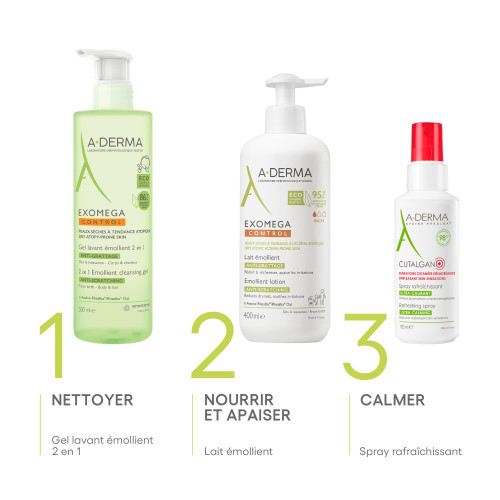 ADERMA Exomega Control Gel Lavant 500ml - Apaise Peaux Sèches