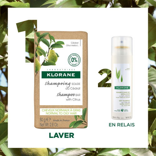 Klorane Shampoing Cédrat 80g - Cheveux frais et légers avec