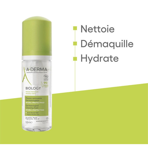 ADERMA Biology Mousse Nettoyante 150ml - Nettoie et Hydrate