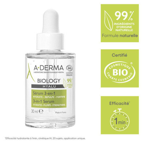 ADERMA Biology Hyalu Sérum Bio 30ml - Hydrate et Fortifie