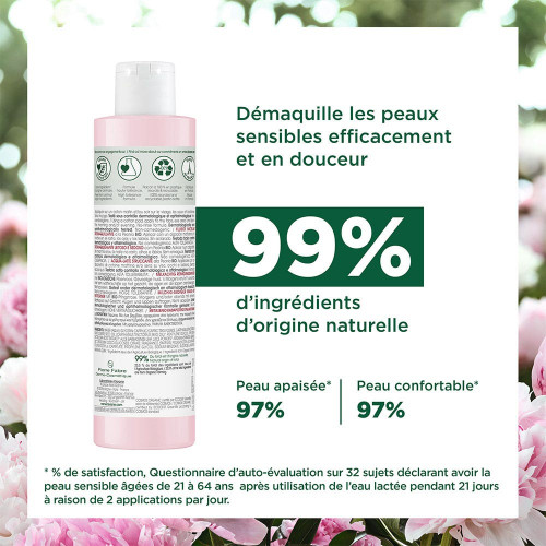 Klorane Eau Lactée Pivoine Bio 200ml - Apaise et Illumine
