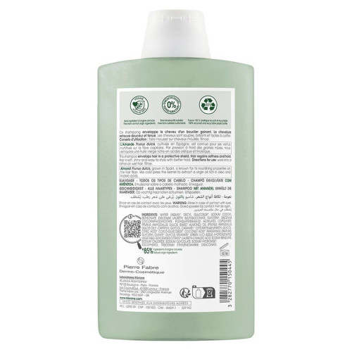 Klorane Shampooing Amande 400ml - Douceur et Tenue