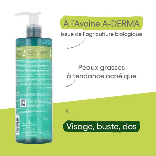 ADERMA Biology AC Gel Purifiant Bio 400ml - Nettoyage doux et efficace