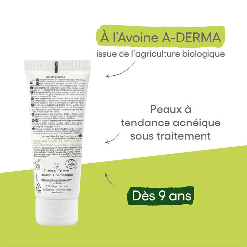 Aderma Hydra Crème Ultra-Apaisante Bio 40ml - Apaise et Hydrate
