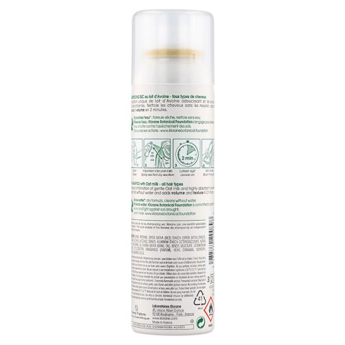 Shampooing Sec Extra Doux 150ml Lait D'Avoine A L'Avoine et Céramide Klorane