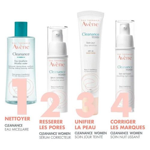 Cleanance eau micellaire nettoie démaquille matifie 400ml