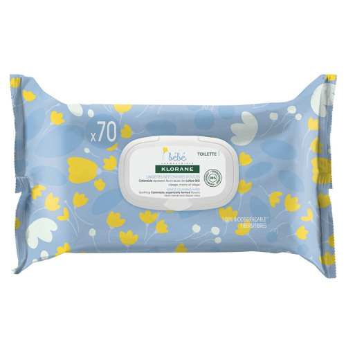 Klorane Bébé 70 Lingettes Nettoyantes Douces