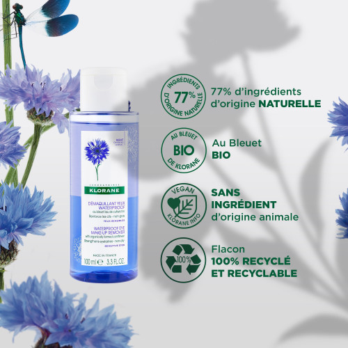 Démaquillant yeux waterproof au bleuet 100 ml