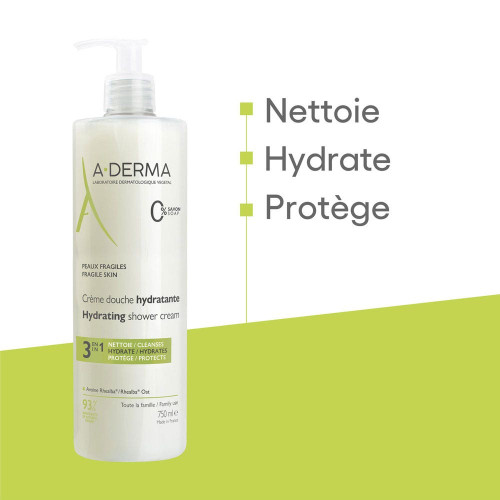 A-Derma Crème Douche Hydratante 750 ml Peau Douce et Apaisée