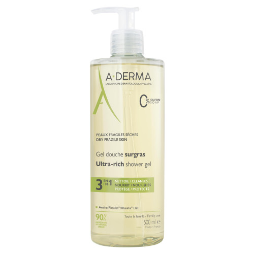 A-Derma Gel Douche Surgras 500 ml Peaux Sèches et Fragiles Pharma360
