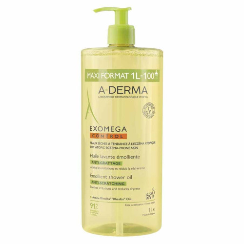 ADERMA EXOMEGA CONTROL Huile Lavante 1L Anti-Grattage Peaux Sèches