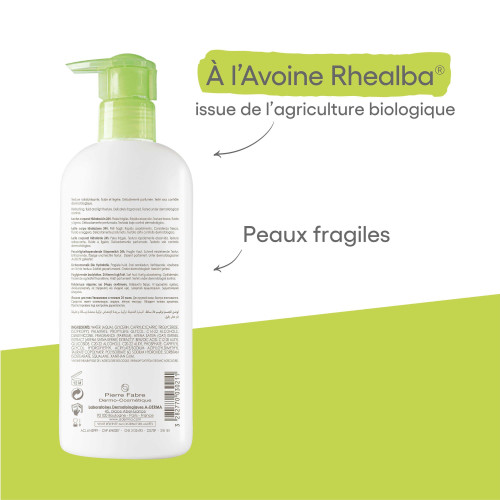 A-DERMA Lait Corps Hydratation 72H 400 ml Peau Douce et Protégée