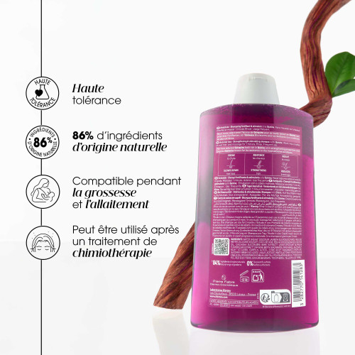 Klorane Shampoing Croissance 400 ml Cheveux Forts et Denses Pharma360