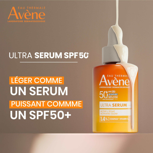 AVENE Sérum SPF50+ : Éclat instantané + Protection UVB/UVA/HEV