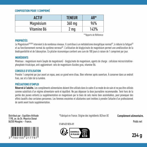 Double Magnésium 360 mg 180 comprimés
