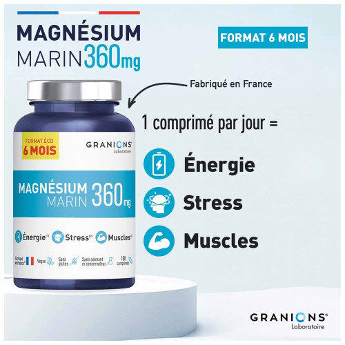 Magnésium Marin 360 mg 180 comprimés
