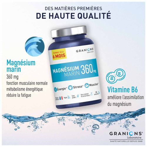 Magnésium Marin 360 mg 180 comprimés