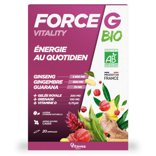 Nutrisanté Force G Bio Énergie Quotidienne 20 Ampoules - Boost Énergie