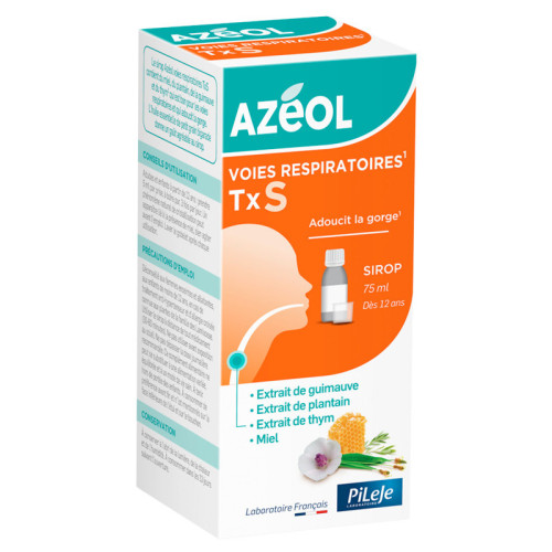 Pileje Azéol Sirop Toux Sèche 75ml - Apaise et Soulage Rapidement
