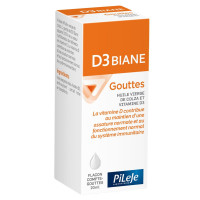 PILEJE D3 Biane Gouttes 20ml - Boost Immunité et Os