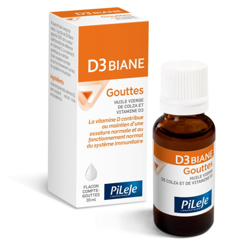 PILEJE D3 Biane Gouttes 20ml - Boost Immunité et Os