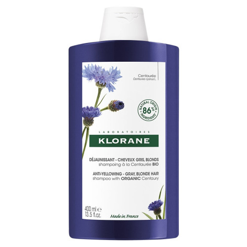 KLORANE Shampoing Centaurée Bio 400ml - Cheveux Blancs Gris Blond