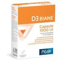 PILEJE D3 Biane 1000Ui - 30 Capsules pour ossature et immunité