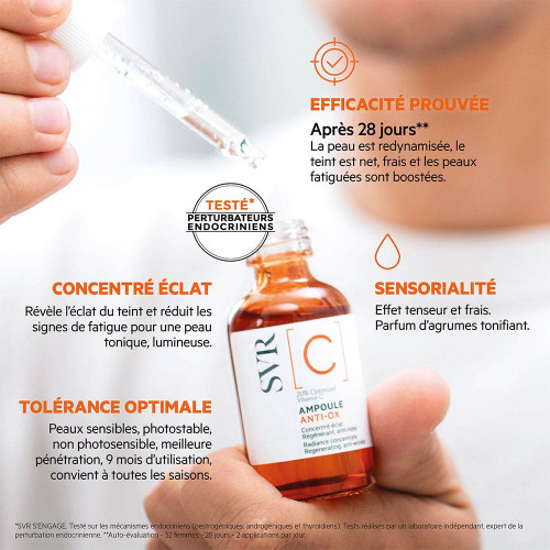 SVR Ampoule Anti-Ox 30ml - Éclat Teint, Anti-Fatigue
