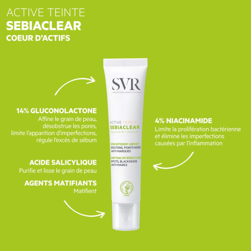 SVR Sebiaclear Active Teinté 40 ml - Unifie et corrige imperfections