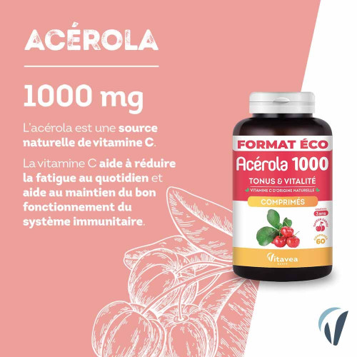 Nutrisanté Acérola 1000 60 Comprimés - Boost Immunité et Énergie