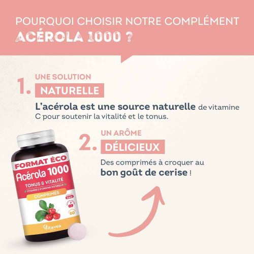 Nutrisanté Acérola 1000 60 Comprimés - Boost Immunité et Énergie