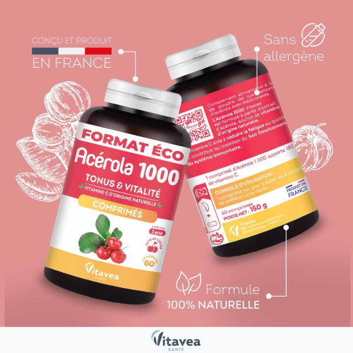 Nutrisanté Acérola 1000 60 Comprimés - Boost Immunité et Énergie