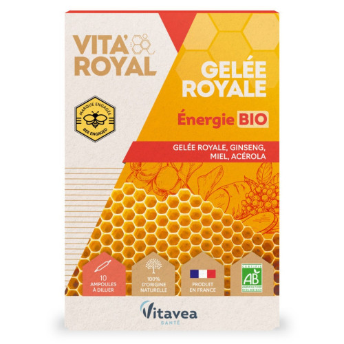 Nutrisanté Vitavea Gelée Royale Bio 10 Ampoules - Boost Immunité