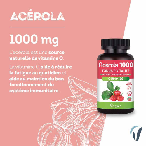 Nutrisanté Acérola 1000 Gummies 1 Boite - Boost Immunité et Énergie