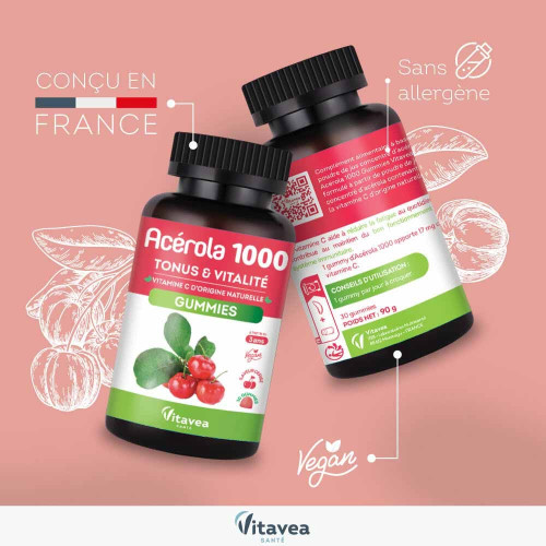 Nutrisanté Acérola 1000 Gummies 1 Boite - Boost Immunité et Énergie