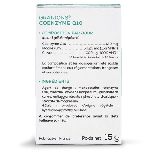 GRANIONS Coenzyme Q10 120mg - 30 Gélules - Boost Energie