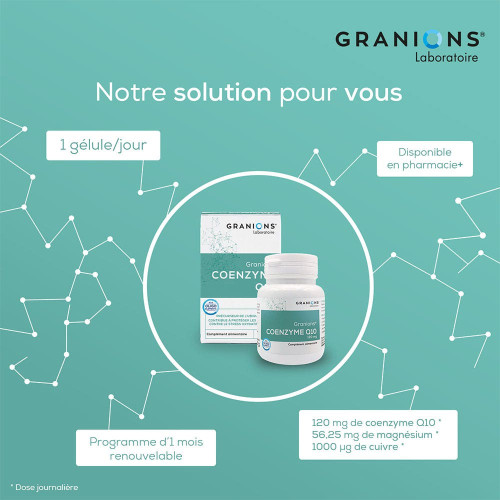 GRANIONS Coenzyme Q10 120mg - 30 Gélules - Boost Energie