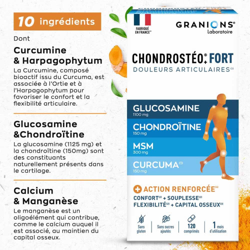 GRANIONS Chondrostéo+ 120 Comprimés - Flexibilité Articulaire