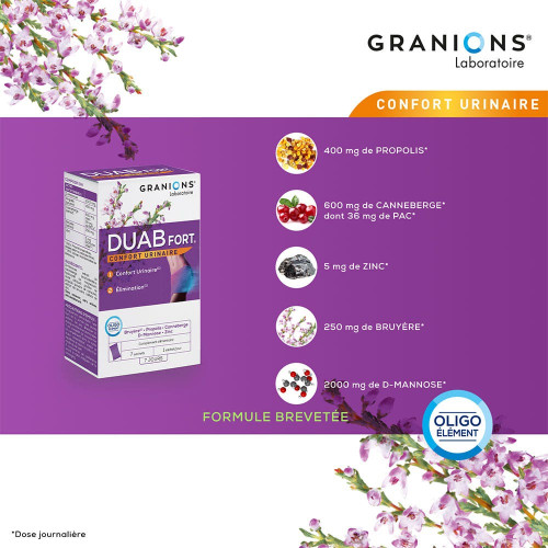 Granions Duab Fort 7 Sachets - Confort Urinaire et Immunité Renforcée