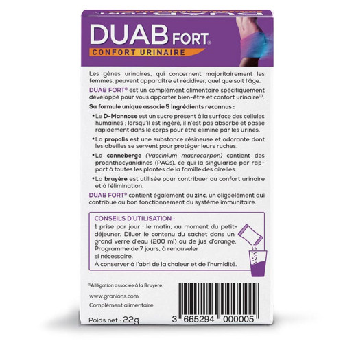 Granions Duab Fort 7 Sachets - Confort Urinaire et Immunité Renforcée