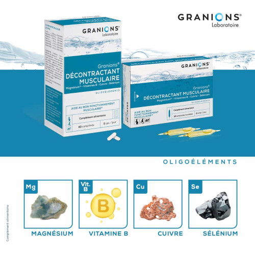 GRANIONS Décontractant Musculaire 30 Ampoules - Soulage Crampes
