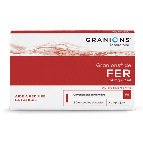 GRANIONS Fer 30 Ampoules - Boostez votre énergie avec