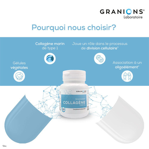 GRANIONS Collagène 60 Comprimés - Peau Élastique Moins de Rides