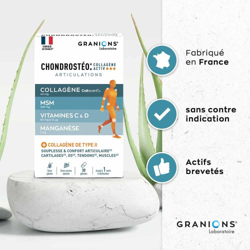 Granions Chondrostéo Collagène Activ 30 Gélules - Soutien Articulaire