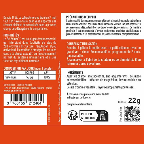 Granions Sélénium 60 Gélules - Protection Cellulaire