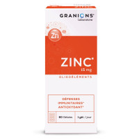 Granions Zinc 15mg 60 Gélules - Soutien Immunitaire et Peau Saine