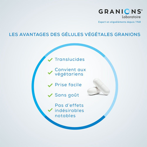 Granions Zinc 15mg 60 Gélules - Soutien Immunitaire et Peau Saine